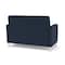 Lesro Siena Lounge Reception 2 Seat Tandem Seating No Center Arm, Brushed Steel, RF Blueberry Upholstery SN2101 - alternate 3